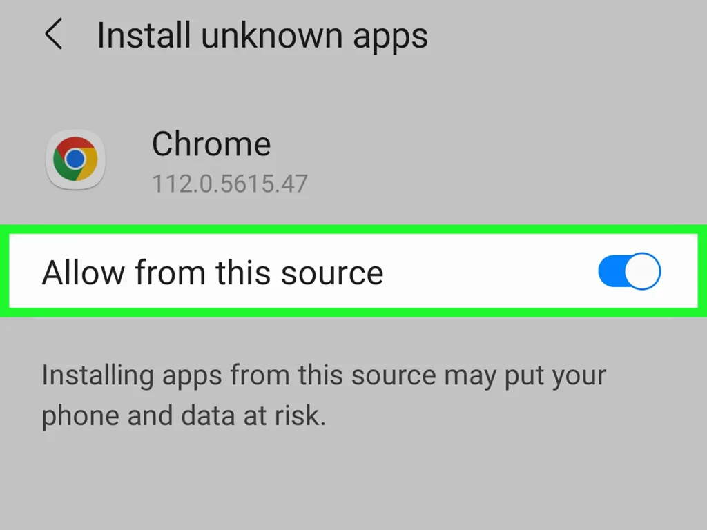 Enable Unknown Sources (Allow Third-Party Apps)