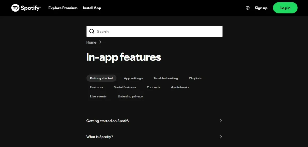 spotify official features